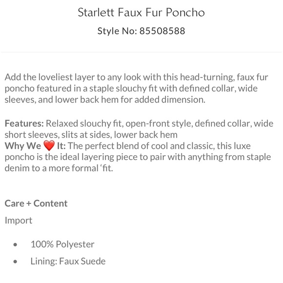 NWT Free People Starlett Faux Fur Poncho - Picture 5 of 9